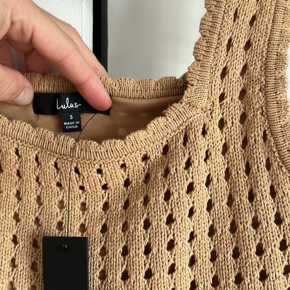 NWT Lulus Camel Mini Knot Sweater dress - small - Picture 4 of 5